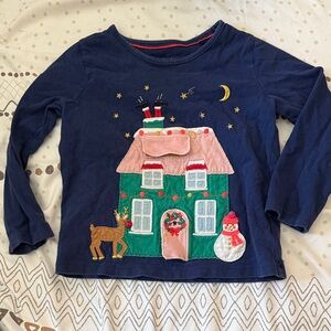 Mini Boden Christmas lift the flip shirt
